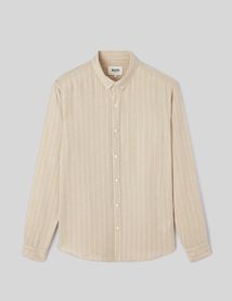 Chemise rayée droite en lin