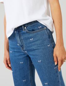 Jean straight brodé noeuds