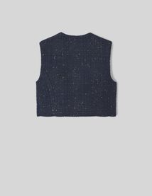 Gilet sans manches en tweed