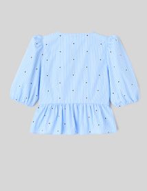 Blouse &agrave; nouer motif ray&eacute;