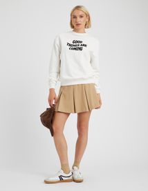 Jupe short à plis plats