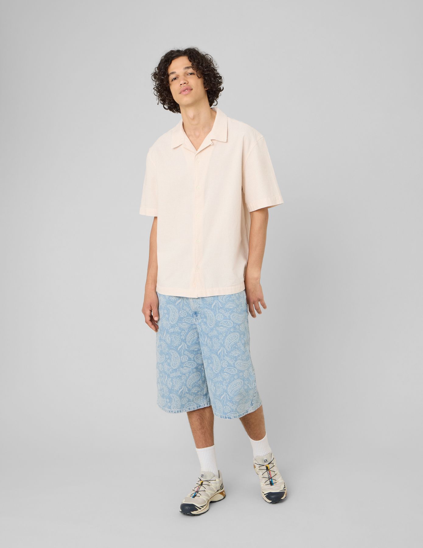 Chemise manches courtes micro carreaux