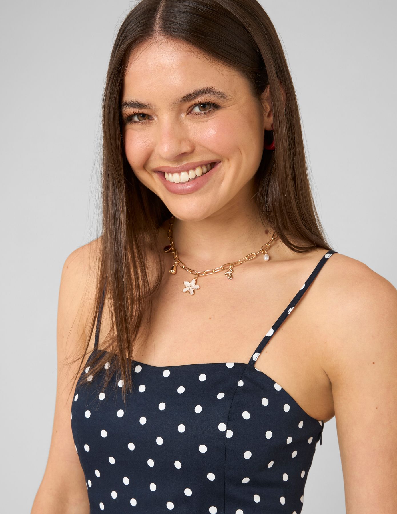 Robe &agrave; bretelles pois