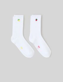 Lot de 2 paires de chaussettes brodées