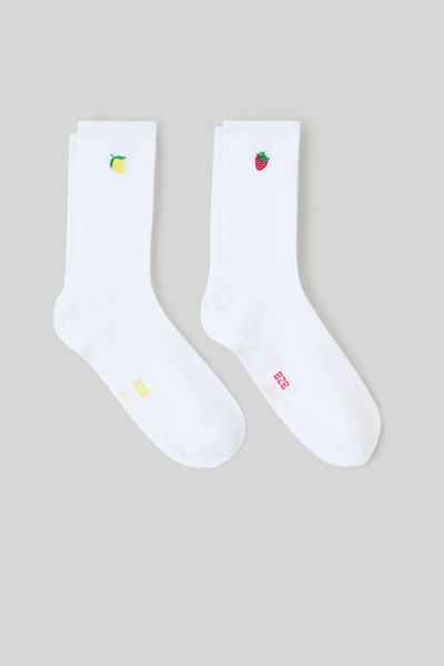 Lot de 2 paires de chaussettes brodées