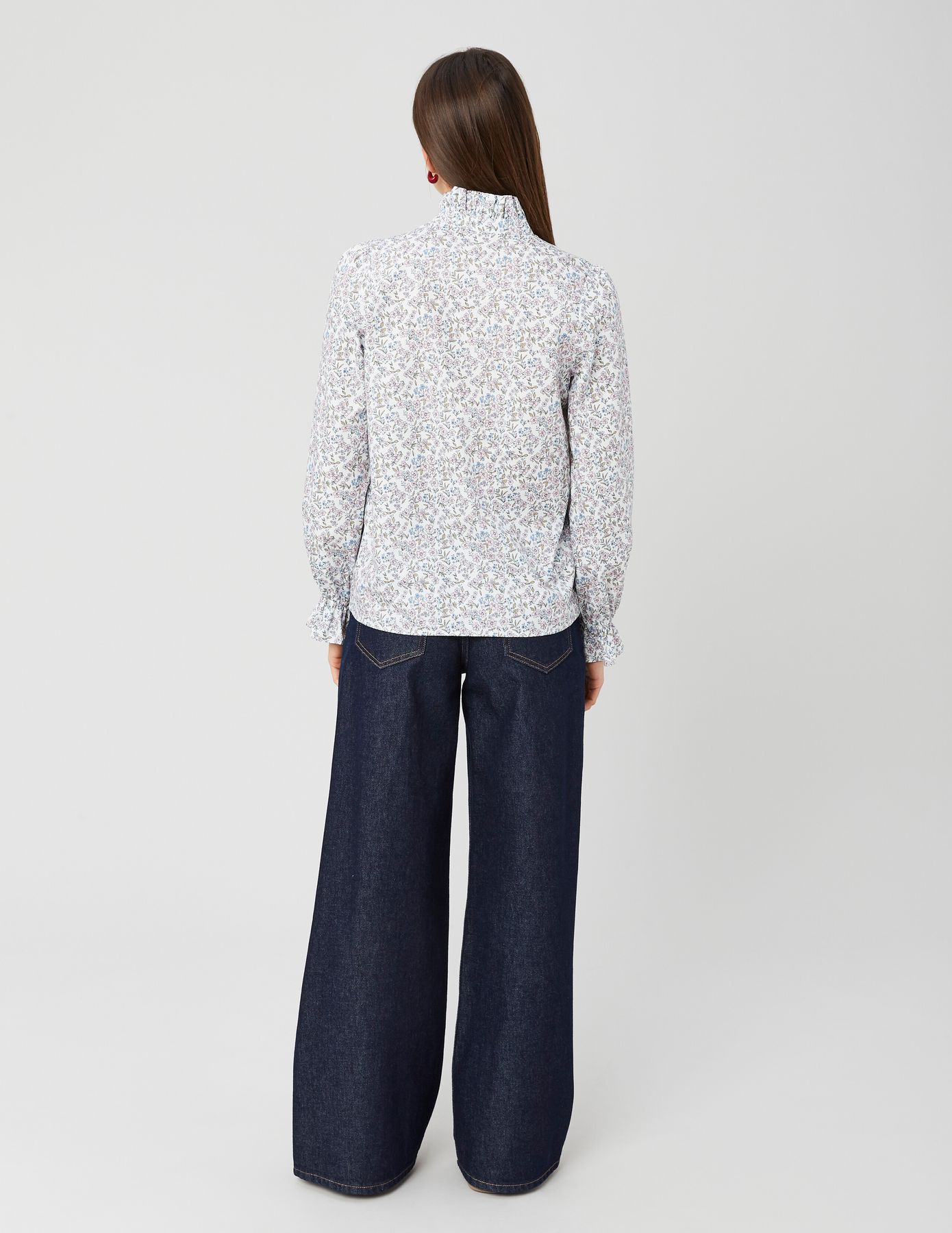 Chemise col montant imprimé floral