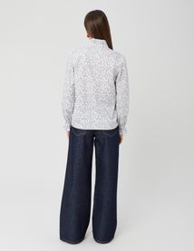 Chemise col montant imprimé floral