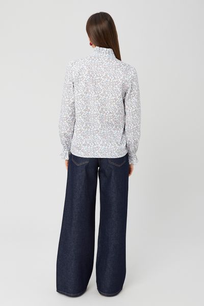 Chemise col montant imprimé floral