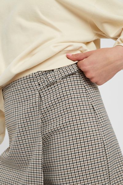 Jupe short carreaux en polyester recycl&eacute;