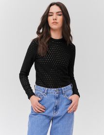 T-shirt ajouré uni