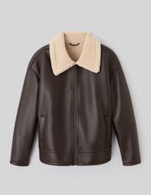 Blouson zippé col sherpa