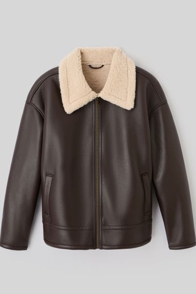 Blouson zippé col sherpa