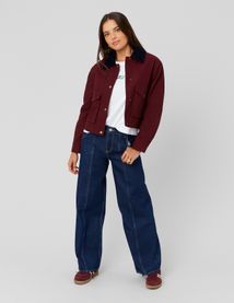 Veste en twill col velours