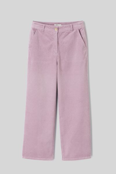 Pantalon wide leg velours cropped