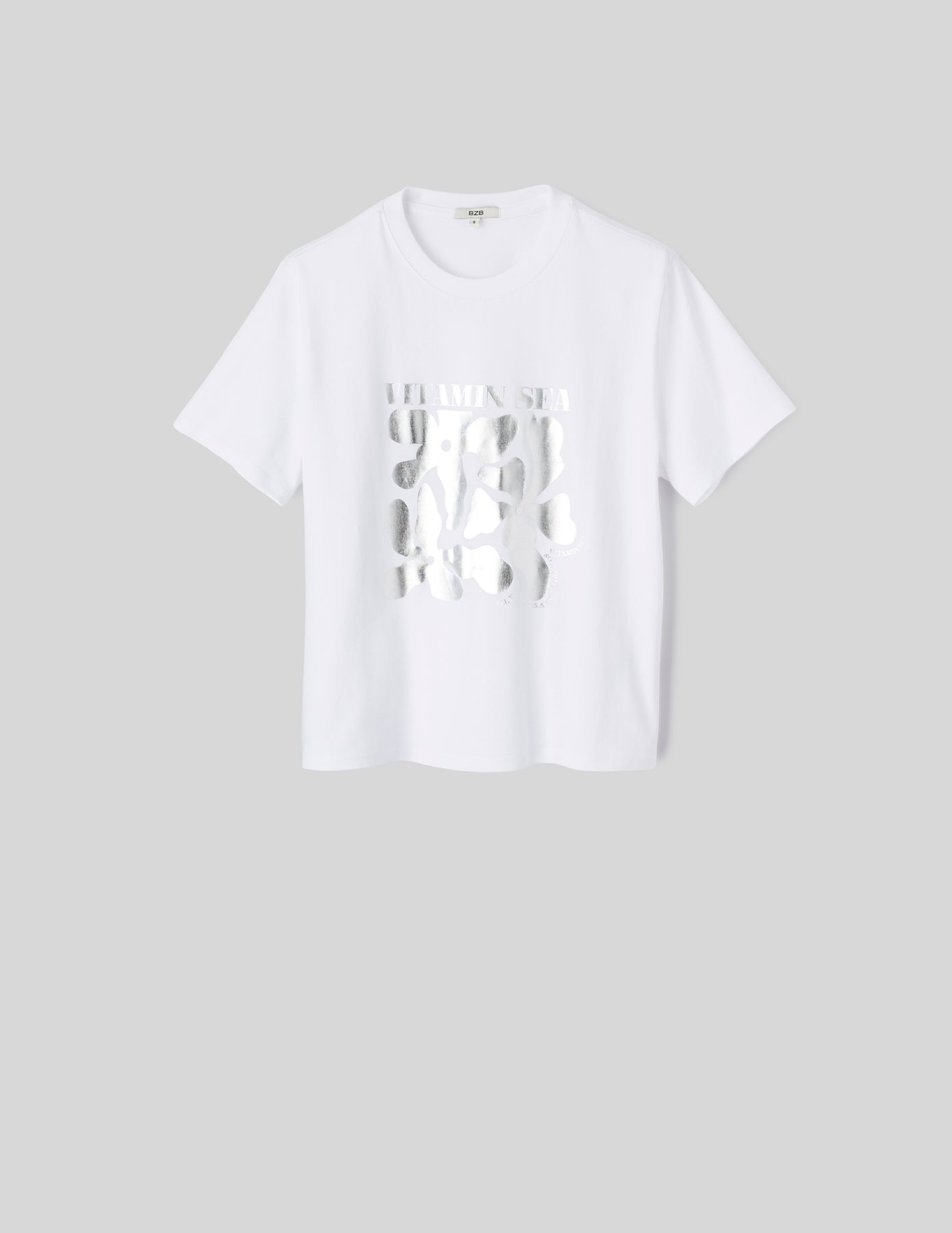 T-shirt imprim&eacute; argent&eacute;