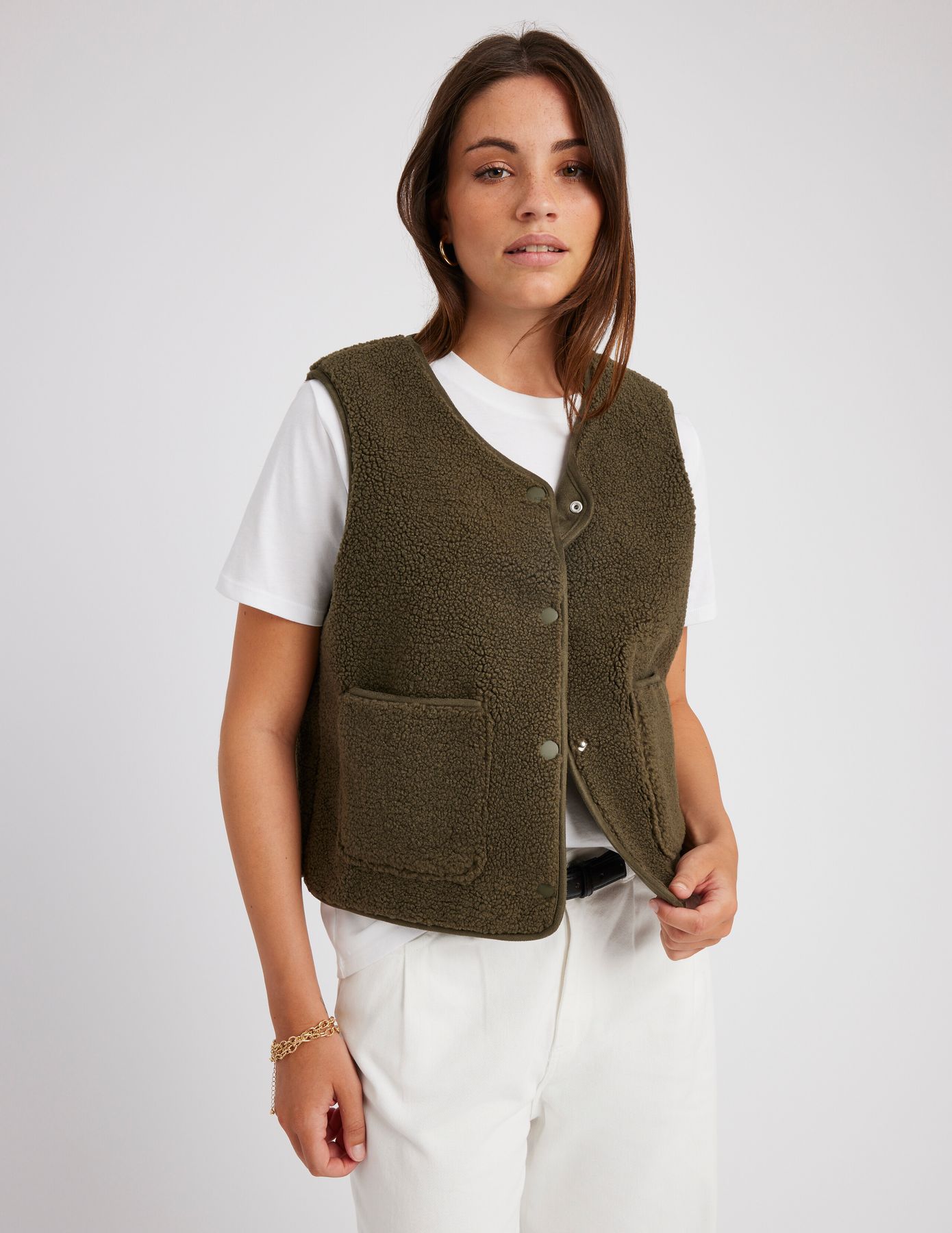 Gilet sans manches en sherpa