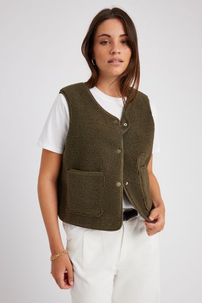 Gilet sans manches en sherpa