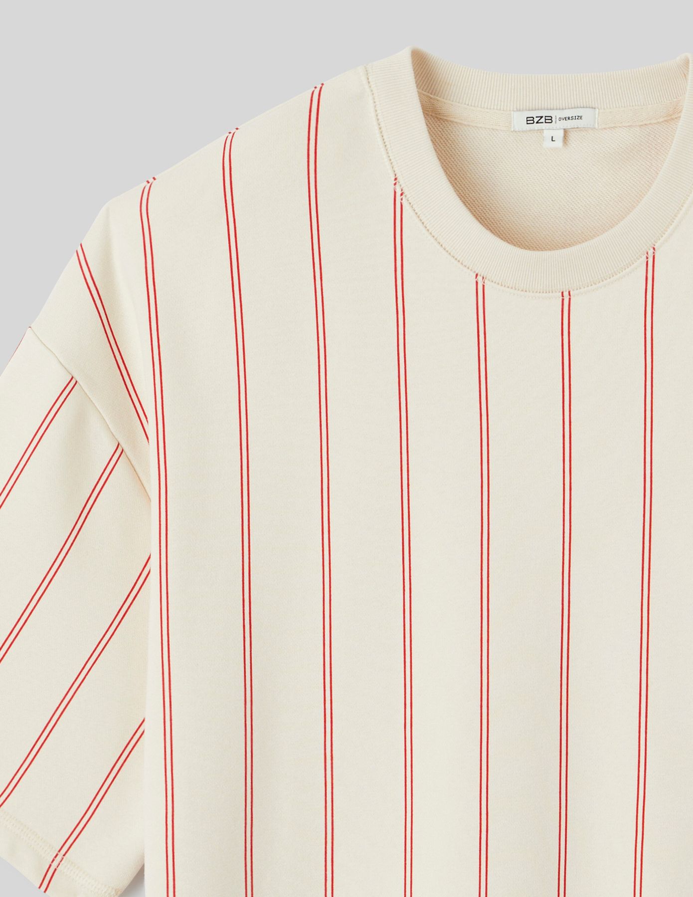 T-shirt broderie poitrine rayé