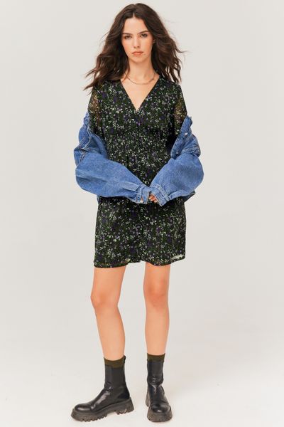 Robe courte imprimée en polyester recyclé