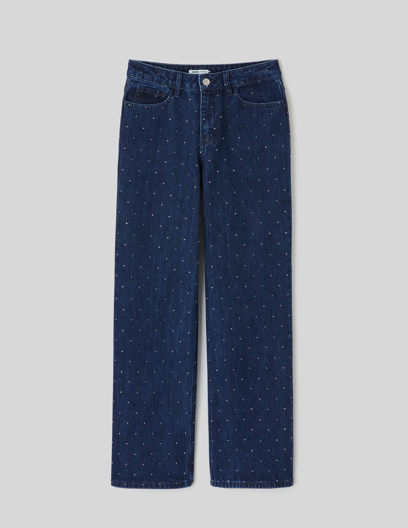 Jean straight &agrave; strass