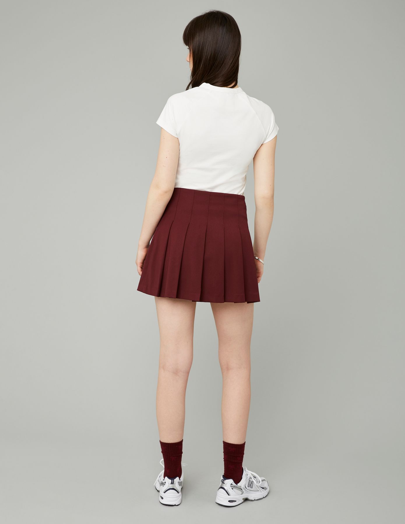 Jupe courte plissée en polyester recyclé
