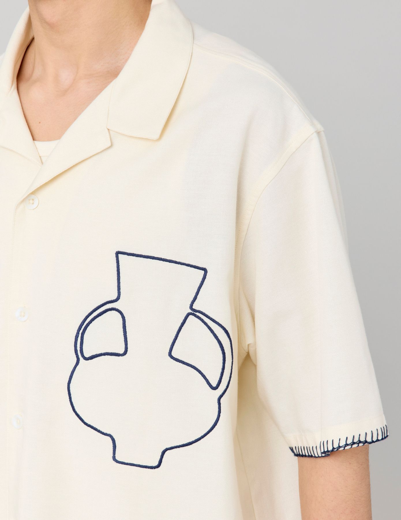 Chemise manches courtes brodée