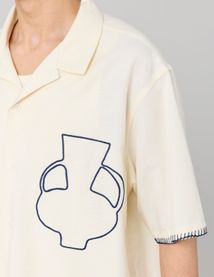 Chemise manches courtes brodée