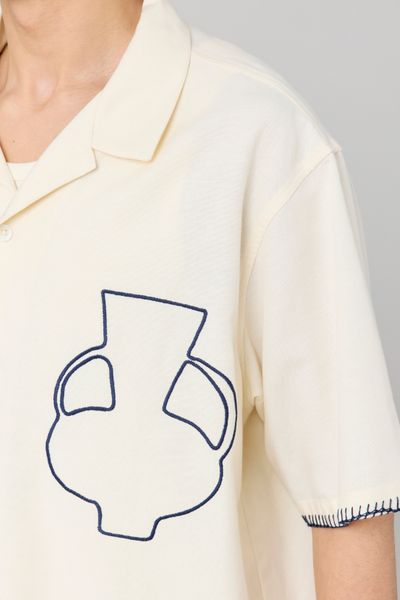 Chemise manches courtes brodée