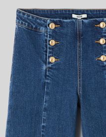 Jean wide leg boutonn&eacute;