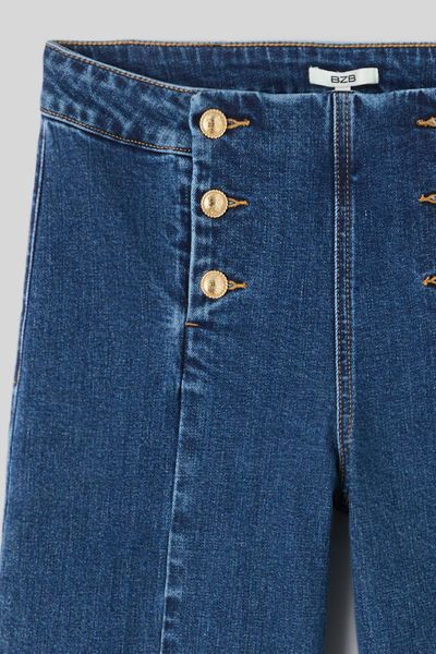 Jean wide leg boutonn&eacute;