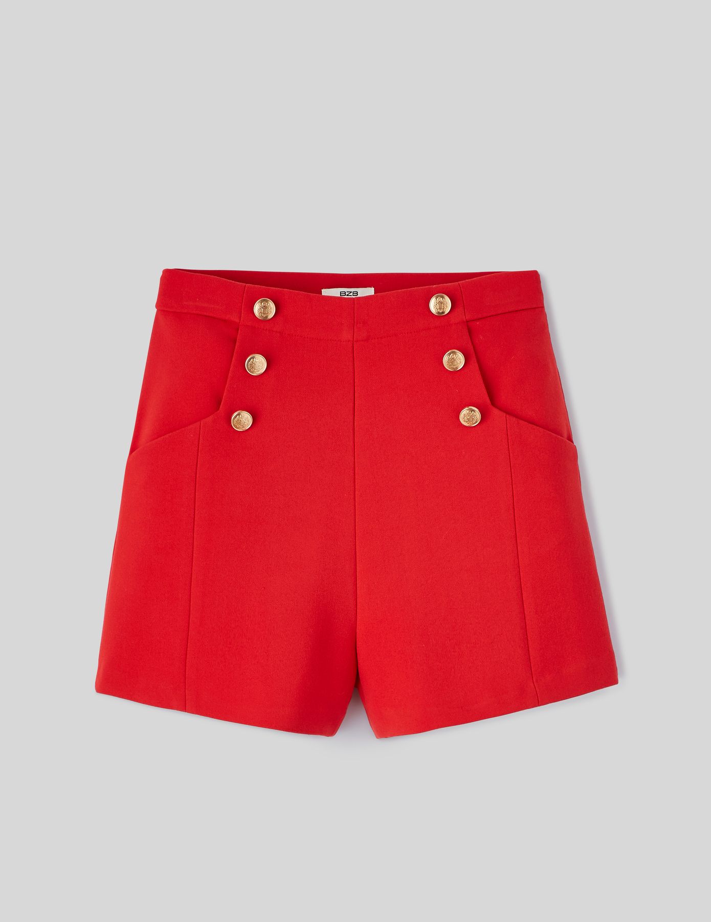 Short à boutons fantaisie en polyester recyclé