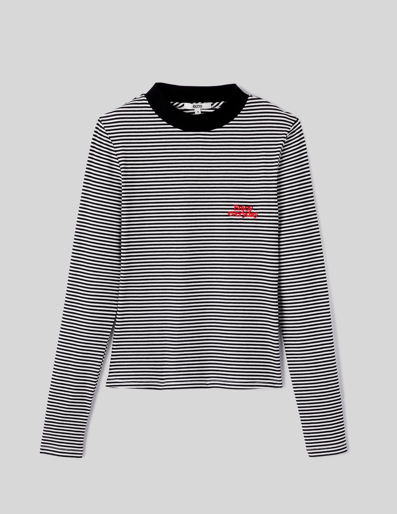 T-shirt brodé rayé