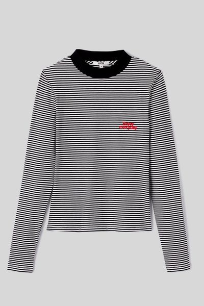 T-shirt brodé rayé