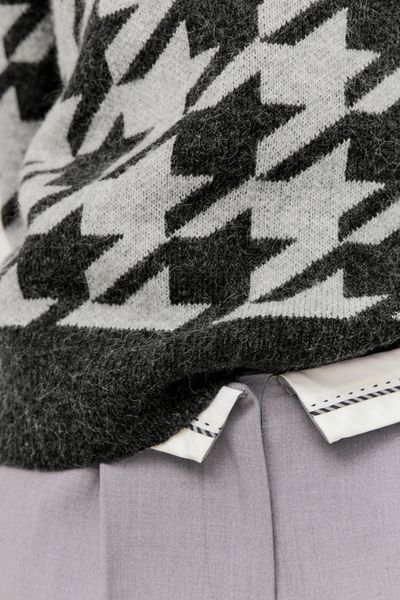 Pull jacquard pied-de-poule