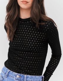 T-shirt ajouré uni