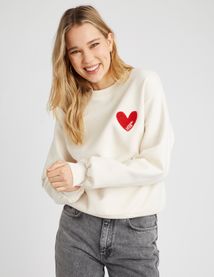 Sweat brodé patch bouclette