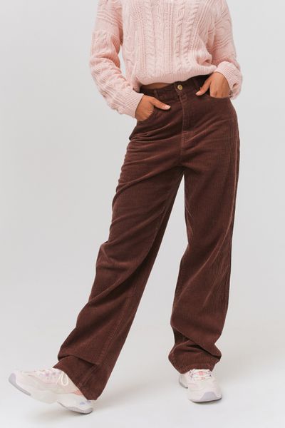 Pantalon velours straight long en coton iab