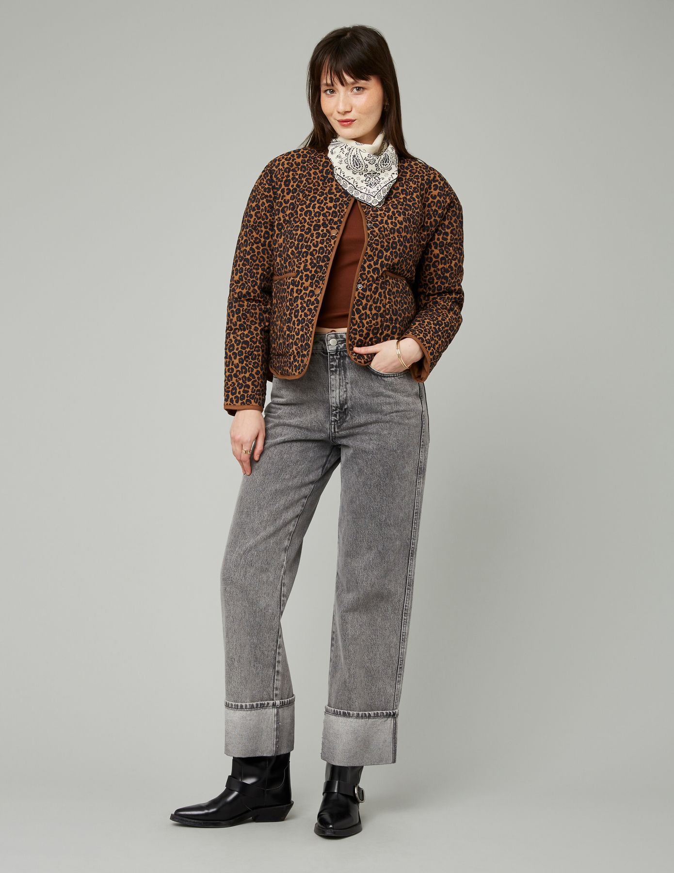 Veste matelassée léopard