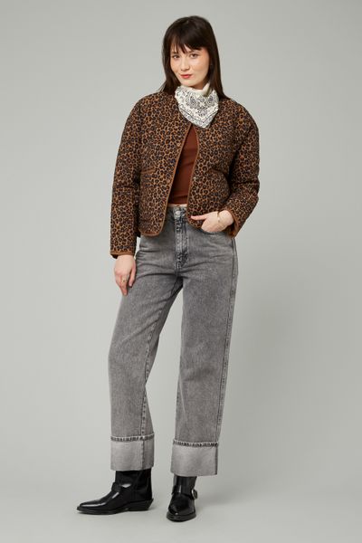 Veste matelassée léopard