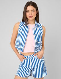 Veste sans manche ray&eacute;e
