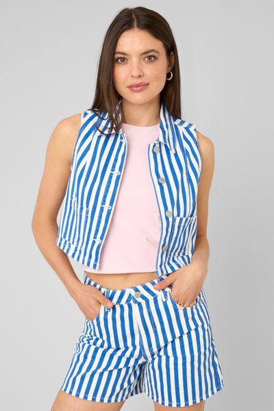 Veste sans manche ray&eacute;e