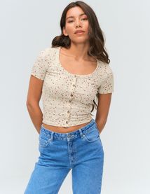 T-shirt maille côtelée
