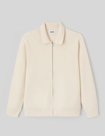 Cardigan zipp&eacute; col polo