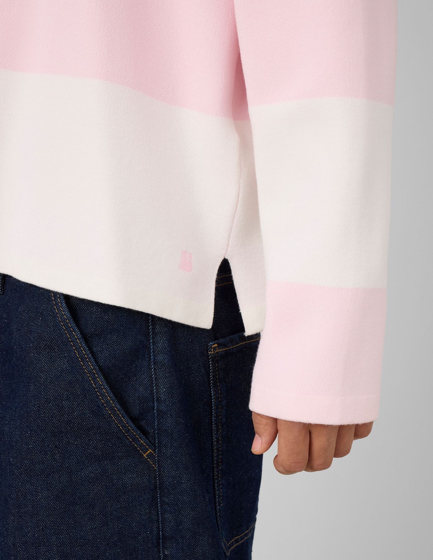 Pull col polo &agrave; rayures