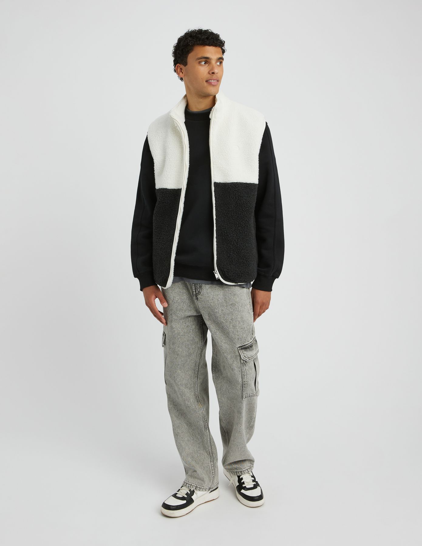 Veste sans manches sherpa colorblock