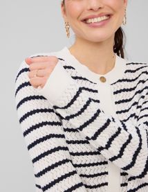 Gilet boutonn&eacute; &agrave; rayures