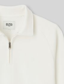 Sweat col polo zippé