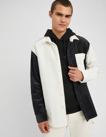 Surchemise en velours  colorblock