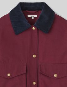 Veste en twill col velours
