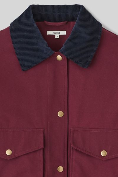 Veste en twill col velours
